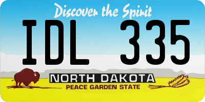 ND license plate IDL335