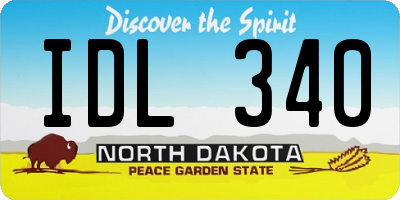 ND license plate IDL340
