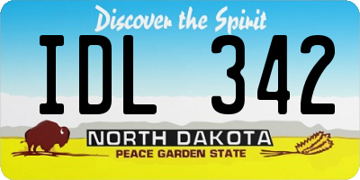 ND license plate IDL342