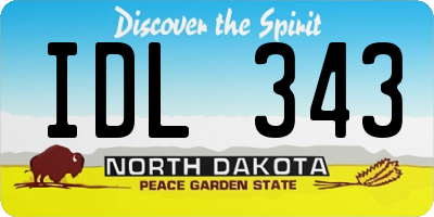 ND license plate IDL343