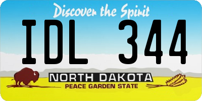 ND license plate IDL344