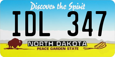ND license plate IDL347