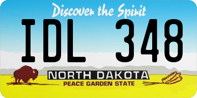 ND license plate IDL348