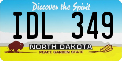 ND license plate IDL349