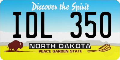 ND license plate IDL350