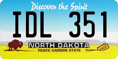 ND license plate IDL351
