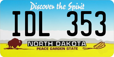 ND license plate IDL353