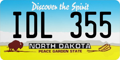 ND license plate IDL355