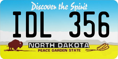 ND license plate IDL356