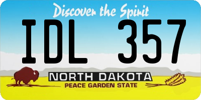 ND license plate IDL357