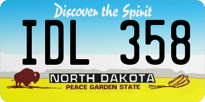 ND license plate IDL358