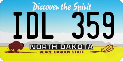 ND license plate IDL359