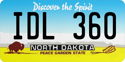 ND license plate IDL360