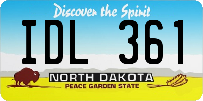ND license plate IDL361