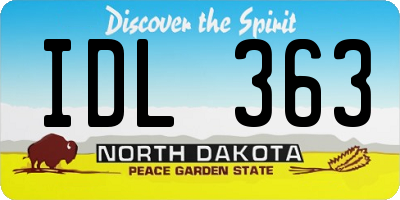 ND license plate IDL363