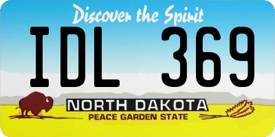 ND license plate IDL369