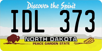 ND license plate IDL373