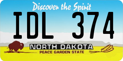 ND license plate IDL374