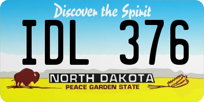 ND license plate IDL376