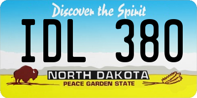 ND license plate IDL380