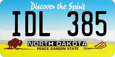 ND license plate IDL385