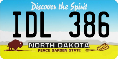 ND license plate IDL386