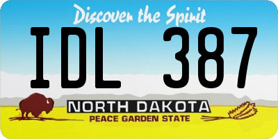 ND license plate IDL387
