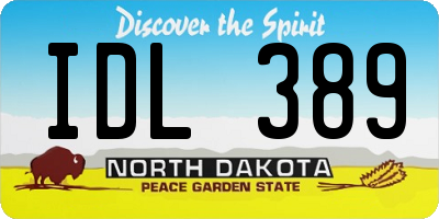 ND license plate IDL389