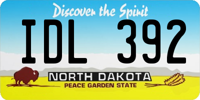 ND license plate IDL392