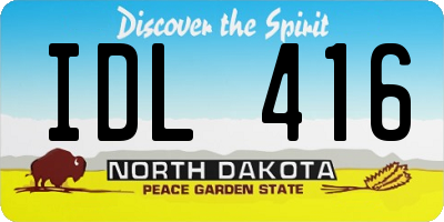 ND license plate IDL416