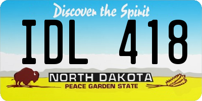 ND license plate IDL418