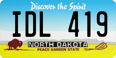 ND license plate IDL419