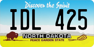 ND license plate IDL425
