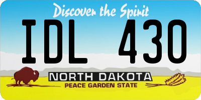 ND license plate IDL430