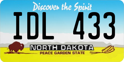 ND license plate IDL433