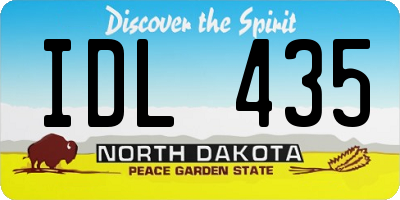 ND license plate IDL435