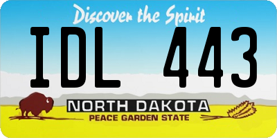 ND license plate IDL443