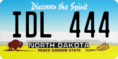 ND license plate IDL444