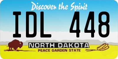 ND license plate IDL448