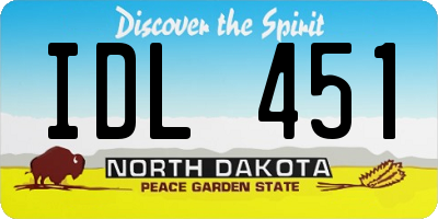 ND license plate IDL451