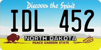 ND license plate IDL452