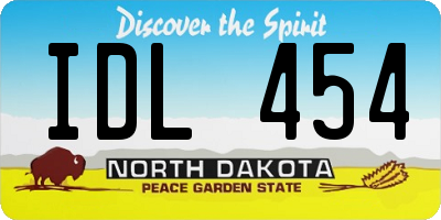 ND license plate IDL454