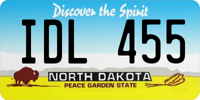 ND license plate IDL455