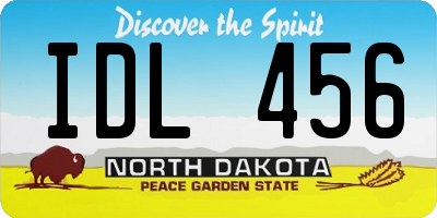 ND license plate IDL456