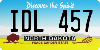 ND license plate IDL457