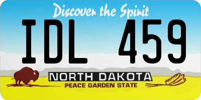 ND license plate IDL459