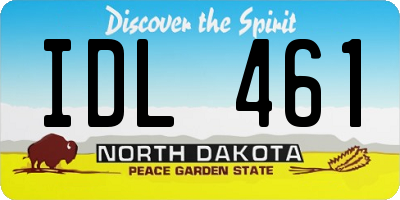 ND license plate IDL461