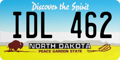 ND license plate IDL462