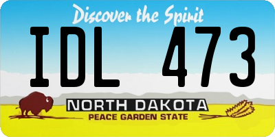 ND license plate IDL473