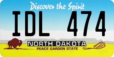 ND license plate IDL474